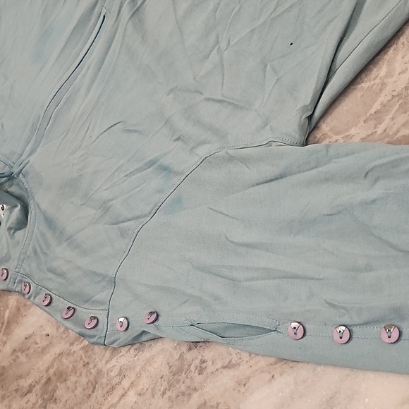 Jamie Sadock Top 1/4 Zip Pullover Golf Long Button Sleeve Tennis Blue Tie Dye M - Picture 11 of 13